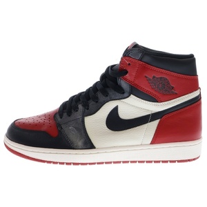 ナイキ AIR JORDAN 1 RETRO HIGH OG BRED TOE エアジョーダン1 ブレッドトゥ ハイカットスニーカー レッド/ブラック US12/30cm 555088-610