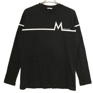 ★現行モデル★ 最新作 MONCLER 長袖Tシャツ ロンT Ｍ　モンクレール ワッペン ロゴ ブラック 国内正規品 入手困難