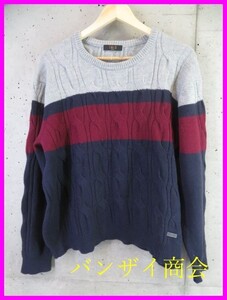 011c23◆良品です◆DAKS GOLF ダックス ケーブル編み 厚手ウールニットセーター LL/フィッシャーマン/アラン編み/ゴルフ/ジャケットシャツ