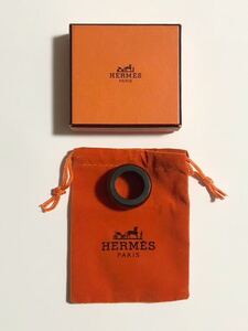 レア 超美品 HERMES ウッド スカーフリング エルメス スカーフ留め チャーム キーリング キーホルダー スカーフ リング