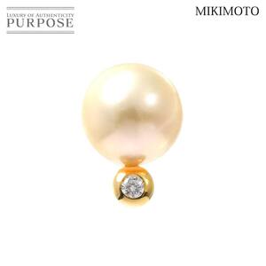 ミキモト MIKIMOTO 白蝶真珠 8.8mm ダイヤ ピアス K18 YG イエローゴールド 750 パール 片方のみ 片耳 Pearl Earring Pierced 90240614