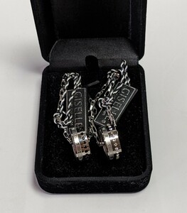 M2-558◆GISELLE【サージカルステンレス製リング　ネックレス　316L 】メンズ・レディース★リング幅8mm 内径16mm◎雑貨店引取品