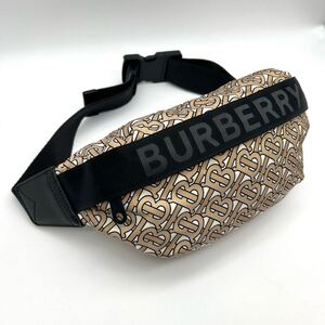 【現行 ほぼ未使用 極美品】バーバリー BURBERRY ボディバッグ TBロゴモノグラム ウエストバッグ ポーチ 肩掛け 斜め掛け ショルダー