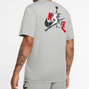 USA正規品 【XL】 NIKE ナイキ AIR JORDAN エア ジョーダン 半袖 Tシャツ マッシュアップ バックプリント JUMPMAN ジャンプマン グレー