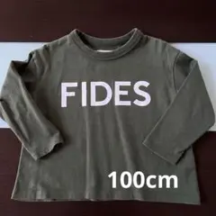 オリーブ色 FIDES プリント Tシャツ　100cm