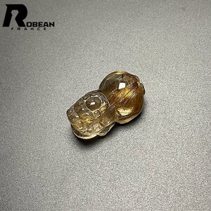 高級 EU製 定価19万円★ROBEAN・極!極満針ルチルクォーツ・貔貅★パワーストーン 天然石 綺麗 金運 お守り 35.4*19.4*16.8mm M913756