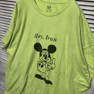 AIUB 1スタ 黄色 ミッキー Tシャツ ヘイイラン Hey Iran セディショナリーズ 90s 00s ビンテージ アメリカ 古着 卸 仕入れ