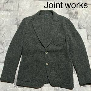 Joint works ジョイントワークス テーラードジャケット ウール MOON JERSEY イングランド 英国 グレー サイズ38(M相当) 玉FS1326