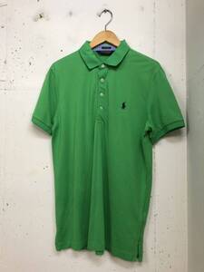 美品　ラルフローレン POLO GOLF 速乾ストレッチ　半袖　鹿の子　ポロシャツ　明るいグリーン　メンズM ゴルフウェア 