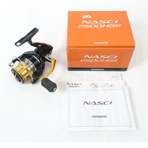 1円【良品】SHIMANO シマノ/ナスキー スピニングリール/NASCI 2500HGS/65