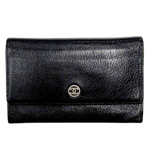 【真贋判定済】CHANEL シャネル ココマーク財布 レディース ブラック 長財布 ウォレット B1123GQ35C