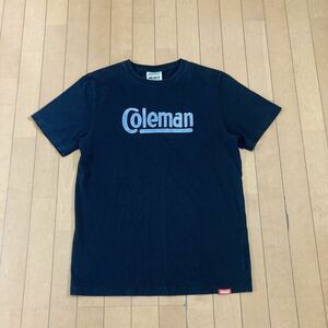 【良品】Coleman コールマン ロゴプリント TシャツTシャツ 半袖 プリント ロゴ 半袖Tシャツ 黒 USA製