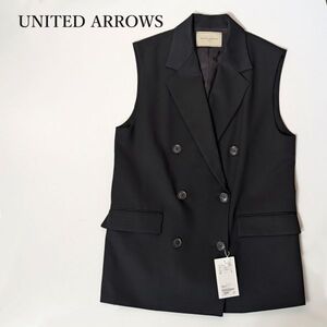 新品 ユナイテッドアローズ UNITED ARROWS 黒 テーラード ベスト