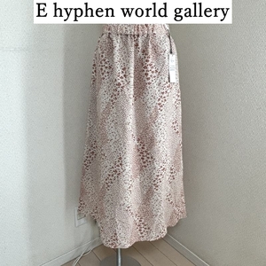 E hyphen world gallery ロングスカート 春 夏 接触冷感 花柄 ジョーゼットスカート ピンク