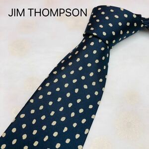 JIM THOMPSON ジムトンプソン　ネクタイ　ハイブランド　ネイビー総柄　高級シルク100%