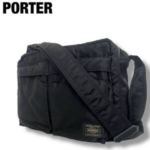 美品 廃盤品 PORTER ポーター 吉田カバン ショルダーバッグ TANKER タンカー Lサイズ ナイロンツイル 黒 ブラック 2層