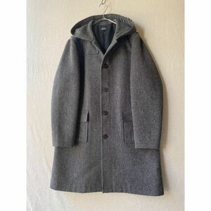 フランス製 A.P.C. フーデッド コート / 2 ウール ヘリンボーン グレー ダッフル ビンテージ 90s C3-01020-1608 sale