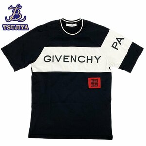 GIVENCHY ジバンシイ　半袖Tシャツ　白地ロゴ　ブラック　#S　メンズ　中古AB【辻屋質店A2547】