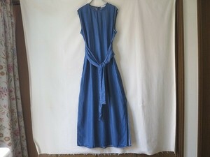 ザラ　ZARA　ＤＥＮＩＭ　テンセル素材　マキシ丈ワンピース　ＵＳＡのＬサイズ　ダンガリー風