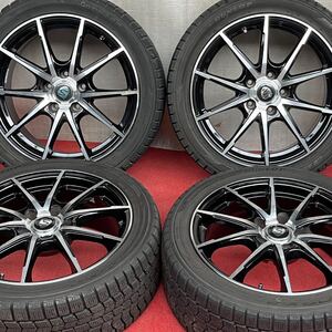 バリ溝。綺麗！STRANGER ストレンジャー 17インチ×7J＋38 PCD114.3/5穴DUNLOP DSX-2 225/45R17スタッドレス4本。クラウン ヴェゼル CX-3他