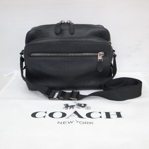 T9381 【本物保証】 COACH コーチ クロスボディ ショルダーバッグ ブラック 91484 斜め掛け