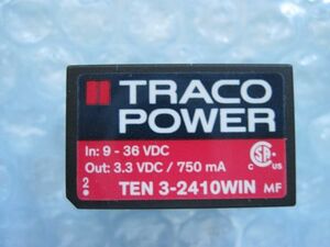 SB01-01 TRACOPOWER DC-DCコンバータ TEN 3WINシリーズ TEN 3-2410WIN 入力：9V～36V　出力電圧：3.3V　電流：750ｍＡ　長期保存品　1個