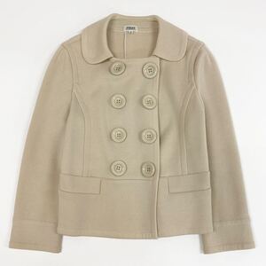 sa21 FOXEY BOUTIQUE フォクシー ブティック ウールニット ジャケット ダブルボタン◎ 40 Mサイズ ベージュ 毛100% レディース 女性服