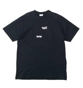 SUPREME シュプリーム COMME des GARCONS SHIRT コムデギャルソンシャツ コラボ 半袖 Tシャツ ブラック 黒 XL