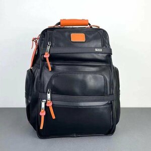 未使用 TUMI ALPHA3 バックパックブラック×オレンジ レザー