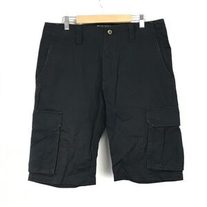 パープルアンドイエロー/purple&yellow★カーゴパンツ/ショート丈【メンズXL/股下31cm/黒/black】大きいサイズ/Pants/Trouser◆BH643