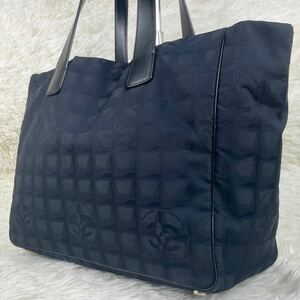 【 A4収納可/美品】シャネル CHANEL トートバッグ ニュートラベルライン 肩掛け ココマーク ナイロン レザー 黒 ブラック 大容量 メンズ