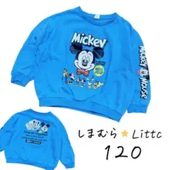 人気完売品✨️ Littc ミッキー トレーナー 120 美品 ブルー 裏毛素材