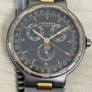 K412-T9-2487 LONGINES ロンジン 腕時計 メンズ トリプルカレンダー Conquest コンクエストグレー文字盤 デイト ムーンフェイズ 箱付き ③