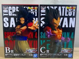 ◆☆528 ●未開封● フィギュア ドラゴンボール超 一番くじ Ｃ賞 超サイヤ人4 ベジータフィギュア、Ｂ賞 超サイヤ人4 孫悟空フィギュア◆T