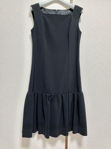 美品☆ルネ　RENE☆すそカットワーク切り替えワンピース36