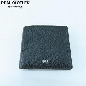 CELINE/セリーヌ グレインドカーフスキン バイフォールドウォレット/二つ折り財布 BLACK 10C87-3BEN-38SI /000