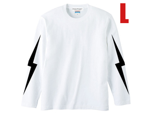 LIGHTNING BOLT L/S T-shirt WHITE L/レーサーレーシングオフロードバイクモトクロスサイドバルブナックルヘッドパンヘッドショベルヘッド