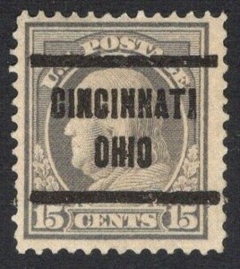 アメリカ切手　1908年シリーズ 目打12 図案改正 15￠切手 使用済（#418）