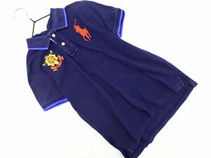 POLO RALPH LAUREN ポロ ラルフローレン カノコ ビッグポニー ポロシャツ size7(120〜130cm)/紺 ■◆ ☆ edc2 子供服