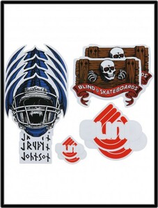 新品 10枚【Blind Jock Skull Stickers 10 Pack HER-Jock Skull Johnsn Stkrs SKATEBOARDS MULTI スケートボード ステッカー スカル】