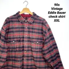 90s Vintage エディバウアー　 チェックシャツ　雰囲気抜群　XXL