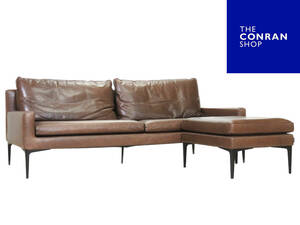 美品■THE CONRAN SHOP/コンランショップ■最高級■ELSA/エルザ■3S SOFA LEATHER■3人掛けソファ&スツールセット■定価128万■