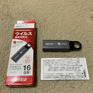 604t2606☆ バッファロー BUFFALO ウィルスチェック機能付き USB3.1(Gen1)メモリ 16GB RUF3-KV16G-DS