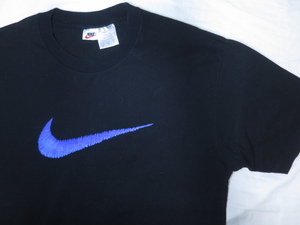 90s NIKE ナイキ Tシャツ XL ブラック ビッグスウォッシュ 銀タグ