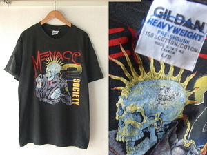 L★MENACE 2 SOCIETY★90sビンテージTシャツ　グラフティiiアメリカusaヒップホップ ポケットいっぱいの涙パンク ロックrockスプレーアート