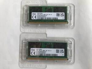 ★SK hynix PC5-4800B(PC5-38400) 16GB×2枚(計32GB) ノートPCメモリ PC5-38400 SO-DIMM 美品★ 