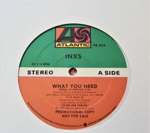 美盤　INXS　インエクセス　What You Need (Vocal / LP Version)　1985年 US盤 12” シングルレコード　貴重盤