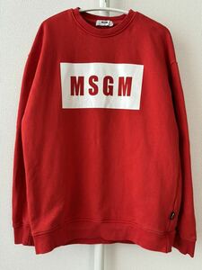 ■激安■MSGM/エムエスジーエム■長袖スウェット プルオーバー トレーナー■レッド/14anni■キッズ◎子供丸山