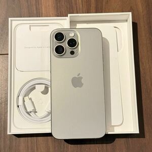 【美品】国内版 SIMフリー スマートフォン Apple iPhone 15Pro Max 512GB MU6W3J/A ナチュラルチタニウム