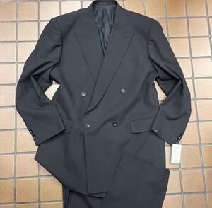 新品☆人気【AB7 XL相当★超軽量】4Bダブルスーツ 礼服 メンズスーツ ブラックフォーマル 礼服 背抜き 冠婚葬祭 喪服 セットアップ 黒